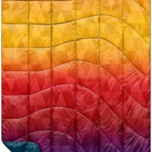 Rumpl The NanoLoft Puffy Blanket | Indoor Outdoor Camping Blanket for Traveling, Picnics, Beach Trips, Concerts | 38" x 52" | Pyro Tri-Fade, Travel